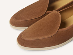 Stride Loafers in Cork Brown Glove Suede with Natural Sole