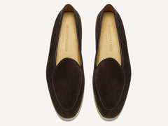 Stride Loafers in Dark Brown Glove Suede Natural Sole