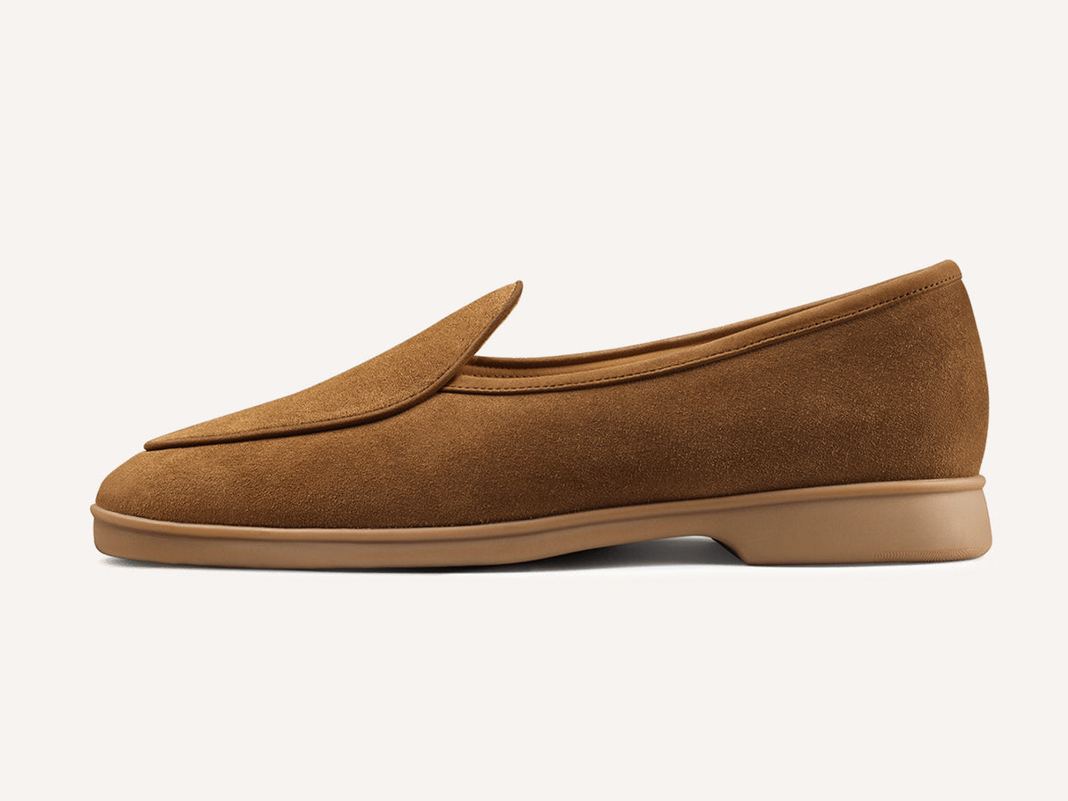 Stride Loafers in Earth Glove Suede Caramel Sole