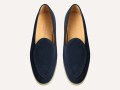 Stride Loafers in Midnight Navy Glove Suede Natural Sole