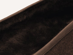 Stride Loafers in Smoked Brown Flannel with Shearling Lining