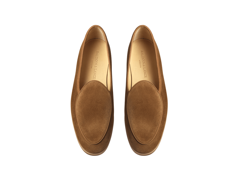 Stride Loafers in Earth Glove Suede Caramel Sole