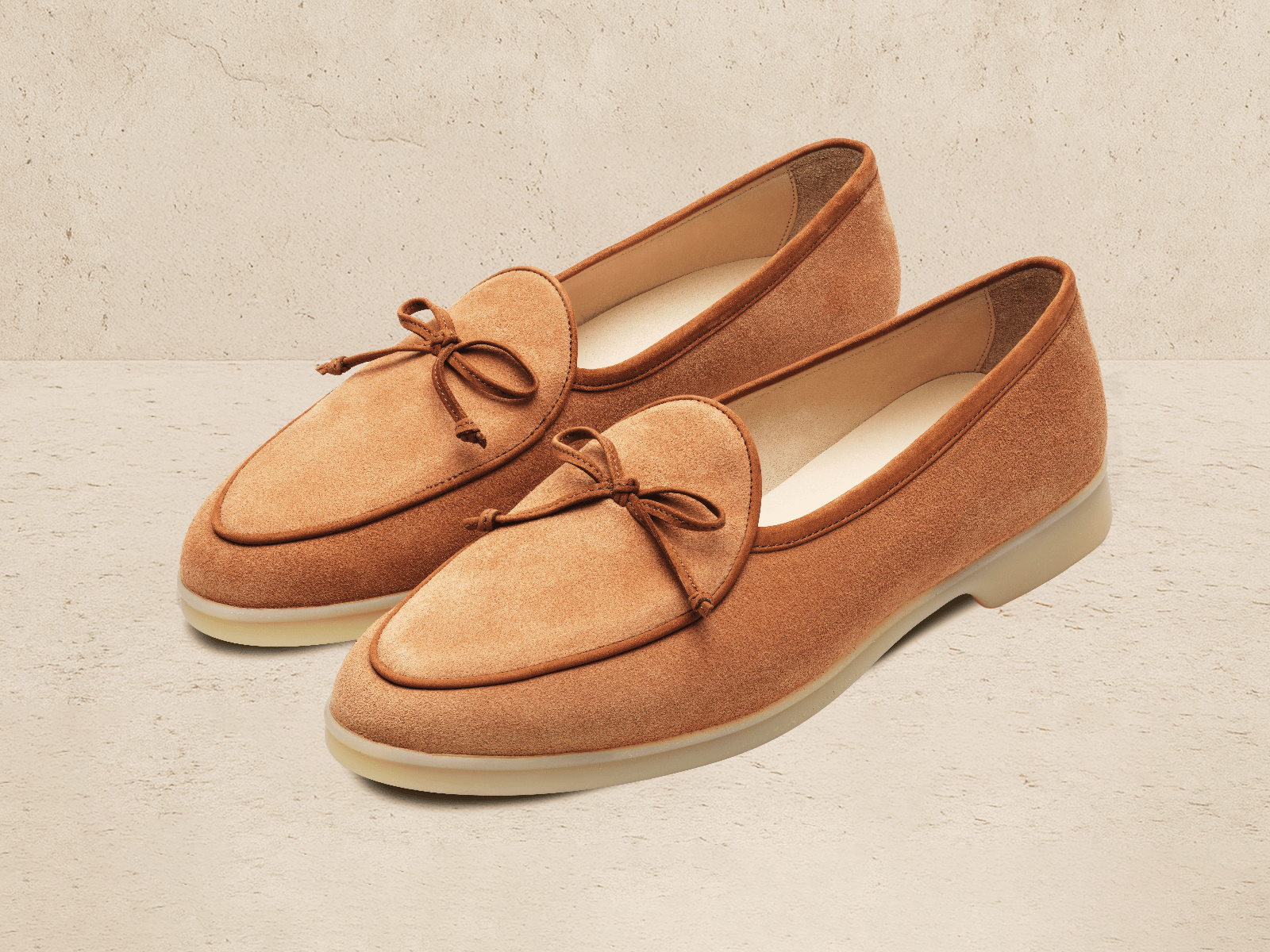 Stride String Loafers in Casaque Suede Natural Sole