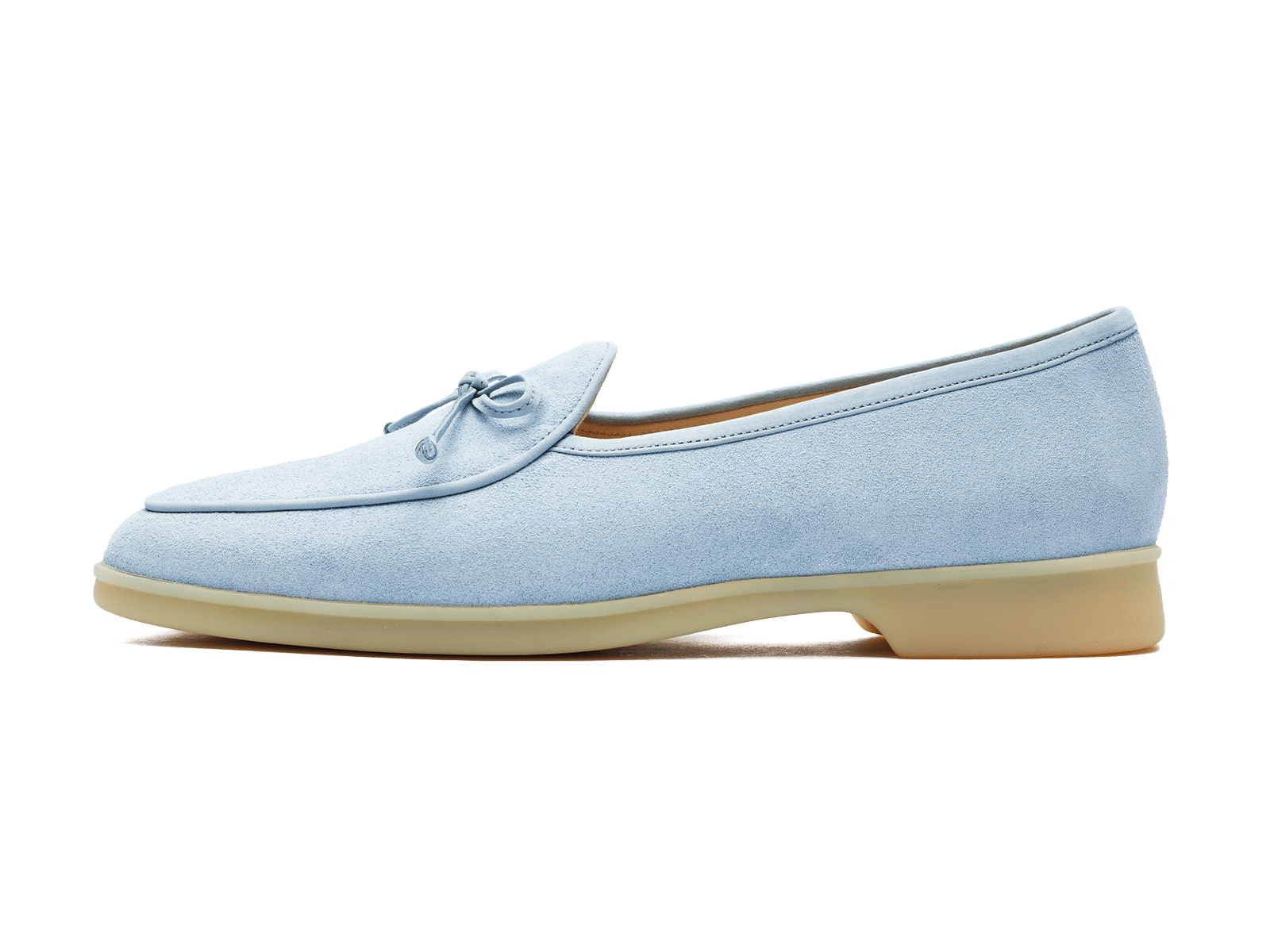 Stride String Loafers in Paraiba Blue Suede Natural Sole