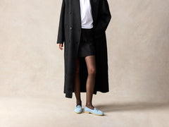 Stride String Loafers in Paraiba Blue Suede Natural Sole