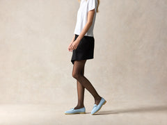 Stride String Loafers in Paraiba Blue Suede Natural Sole