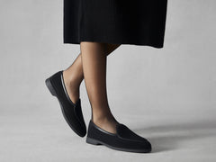 Stride Loafers in Black Glove Suede Dark Sole