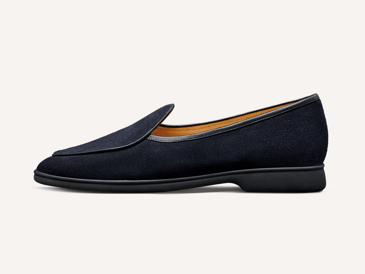 Stride Loafers in Midnight Navy Glove Suede Dark Sole