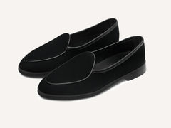 Stride Loafers in Black Glove Suede Dark Sole