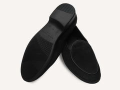 Stride Loafers in Black Glove Suede Dark Sole