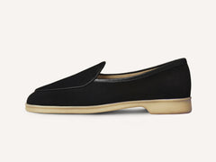 Stride Loafers in Black Glove Suede Natural Sole