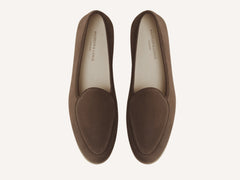 Stride Loafers in Deep Taupe Glove Suede Natural Sole