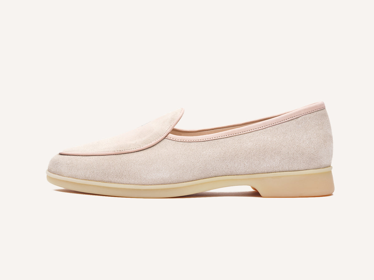 Stride Loafers in Argile Nude Suede Natural Sole