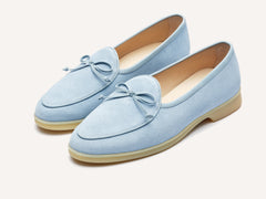Stride String Loafers in Paraiba Blue Suede Natural Sole