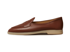 Stride Penny Loafers in Tan Moorland Calf with Natural Sole