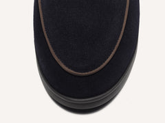 Stride Loafers in Midnight Navy Suede with Shearling Lining