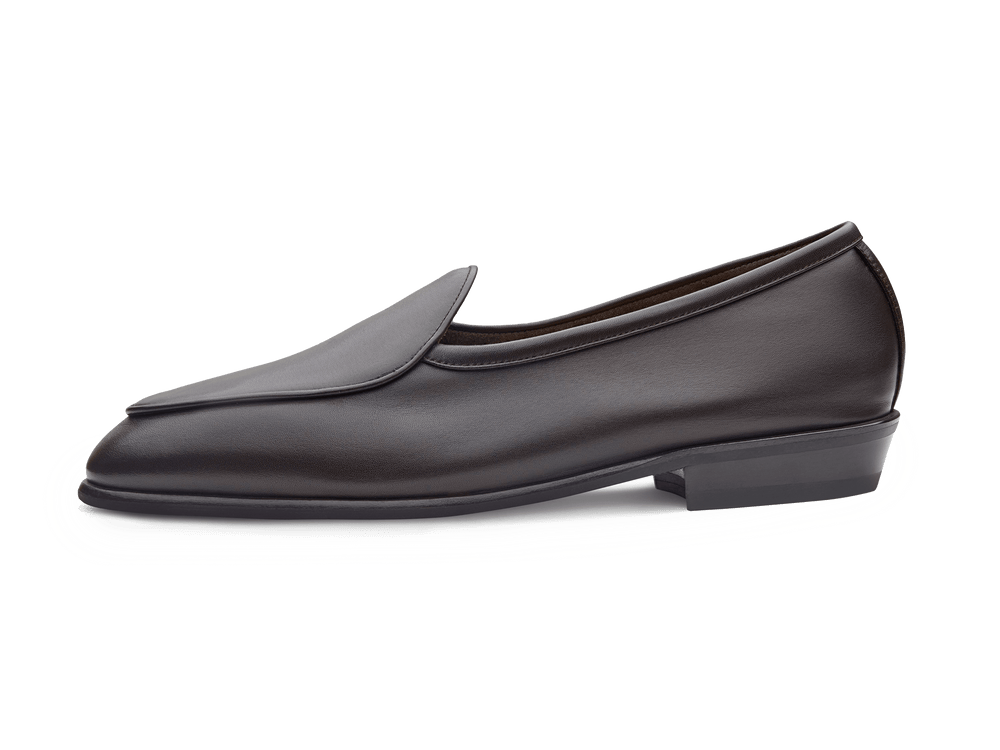 Sagan Rubber Loafers in Dark Brown Drape Calf
