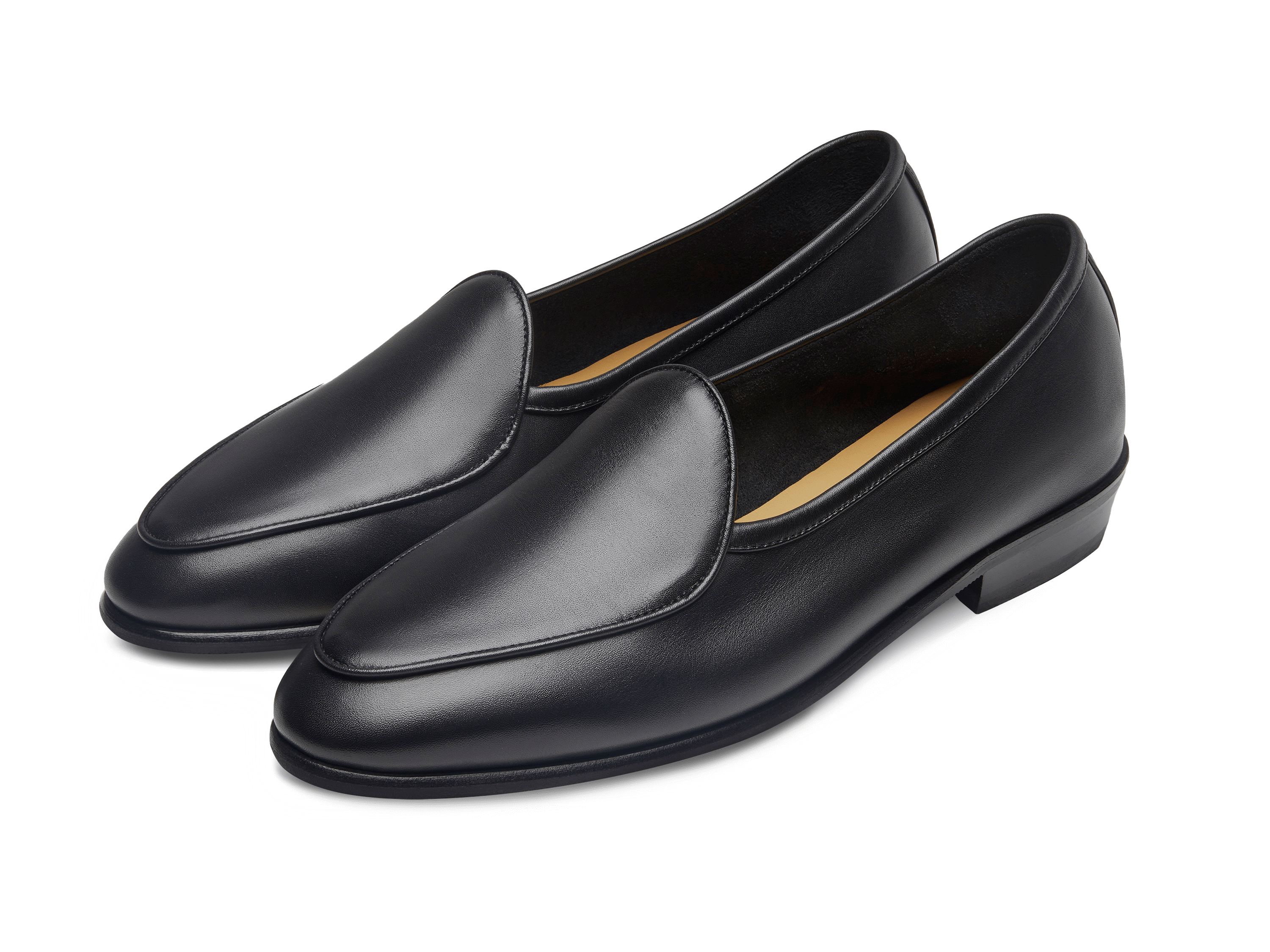 Sagan Rubber Loafers in Black Drape Calf