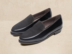 Ada Loafers in Peppercorn Patent and Glove Suede