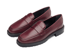 Charlotte Penny Loafers in Crimson Calf