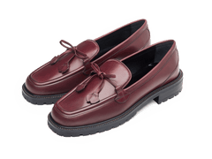 Charlotte Lace Loafers in Crimson Calf