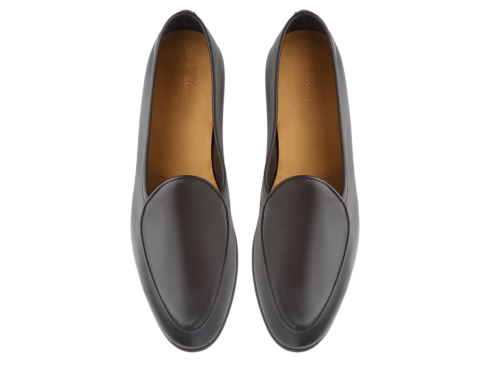 Sagan Rubber Loafers in Dark Brown Drape Calf