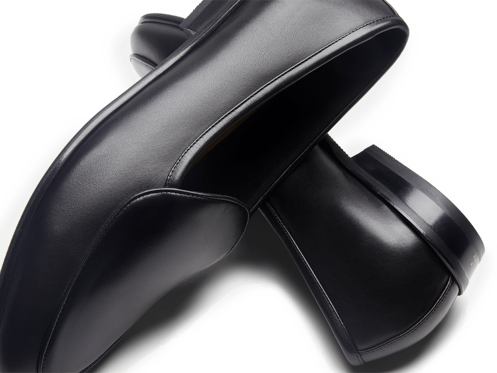 Sagan Rubber Loafers in Black Drape Calf