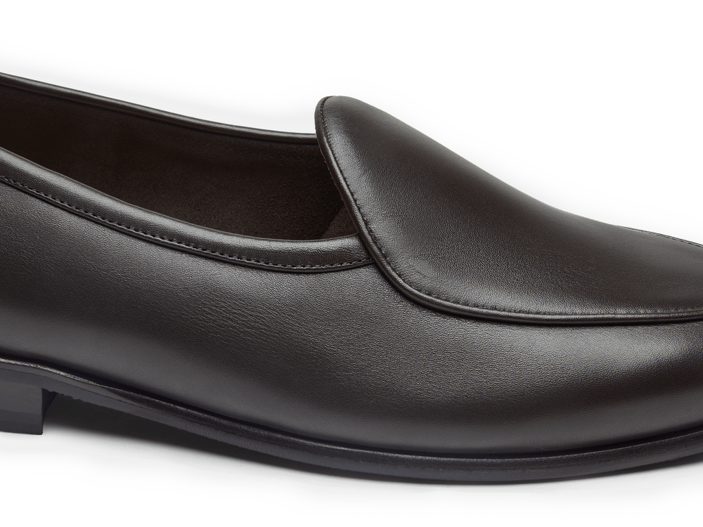 Sagan Rubber Loafers in Dark Brown Drape Calf