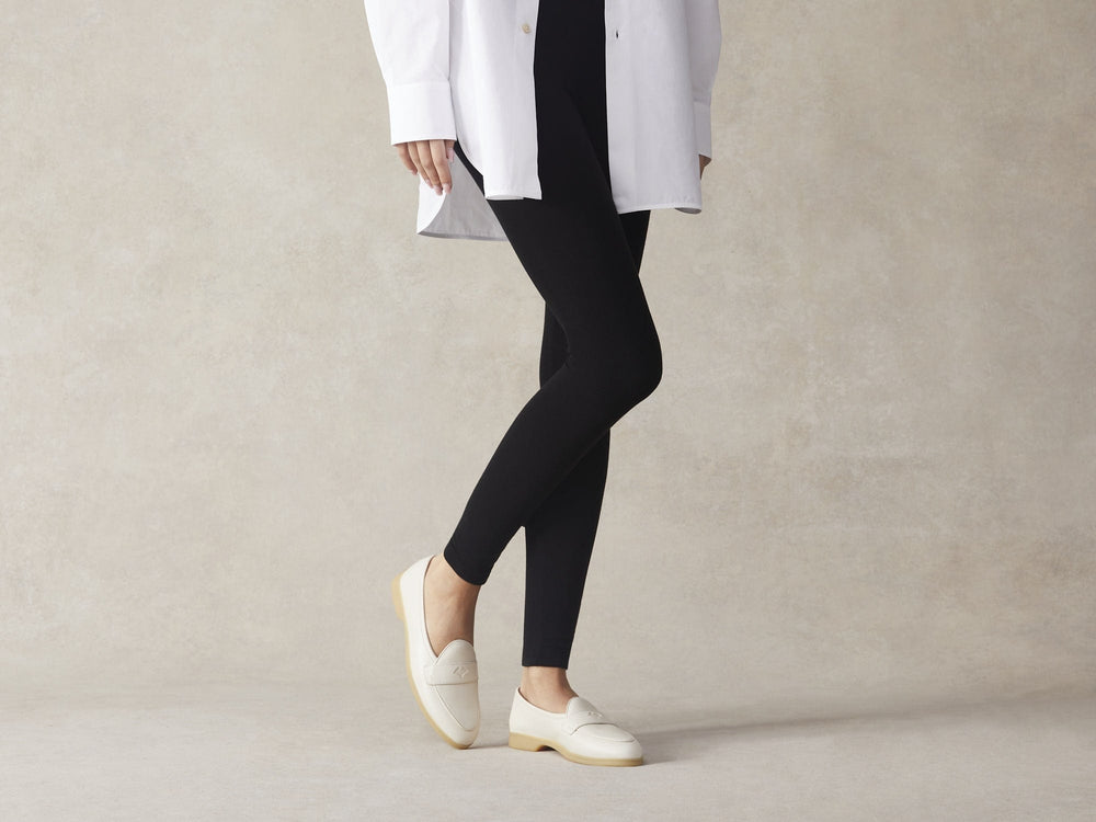 Stride Penny Loafers in Blanc Casse Milled Calf