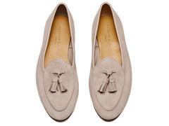 Sagan Classic Tassel Loafers in Albâtre Asteria Suede