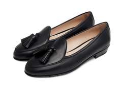 Sagan Classic Tassel Loafers in Black Nappa