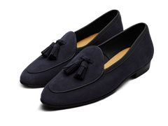Sagan Classic Tassel Loafers in Midnight Navy Asteria Suede