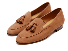 Sagan Classic Tassel Loafers in Moyen Brown Asteria Suede