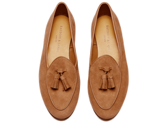 Sagan Classic Tassel Loafers in Moyen Brown Asteria Suede