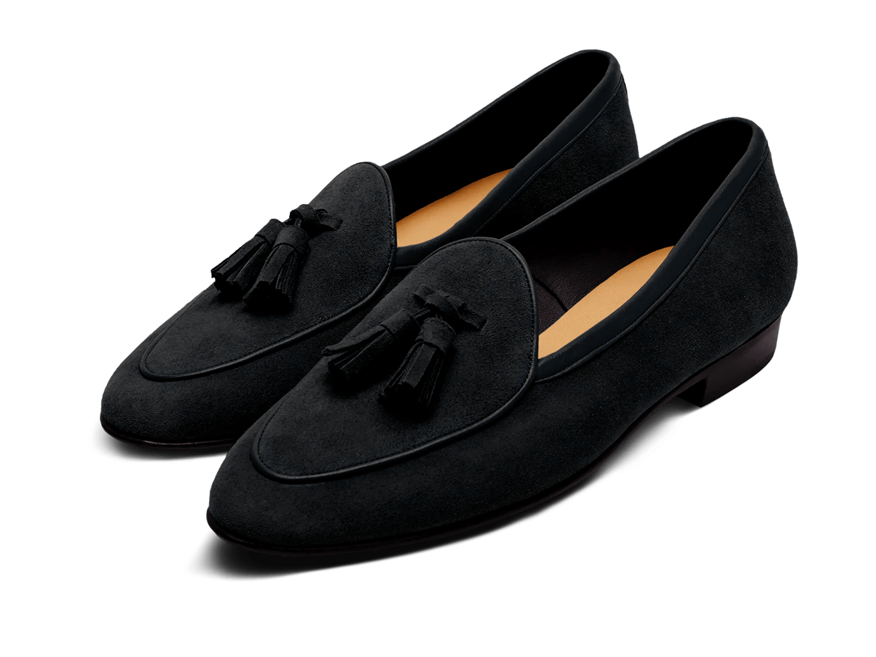 Sagan Classic Tassel Loafers in Obsidian Black Asteria Suede