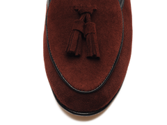 Sagan Tassel Loafers in Macassar Brown Suede