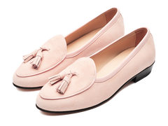 Sagan Classic Tassel Loafers in Soft Pink Asteria Suede