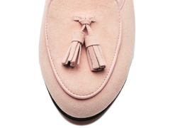 Sagan Classic Tassel Loafers in Soft Pink Asteria Suede