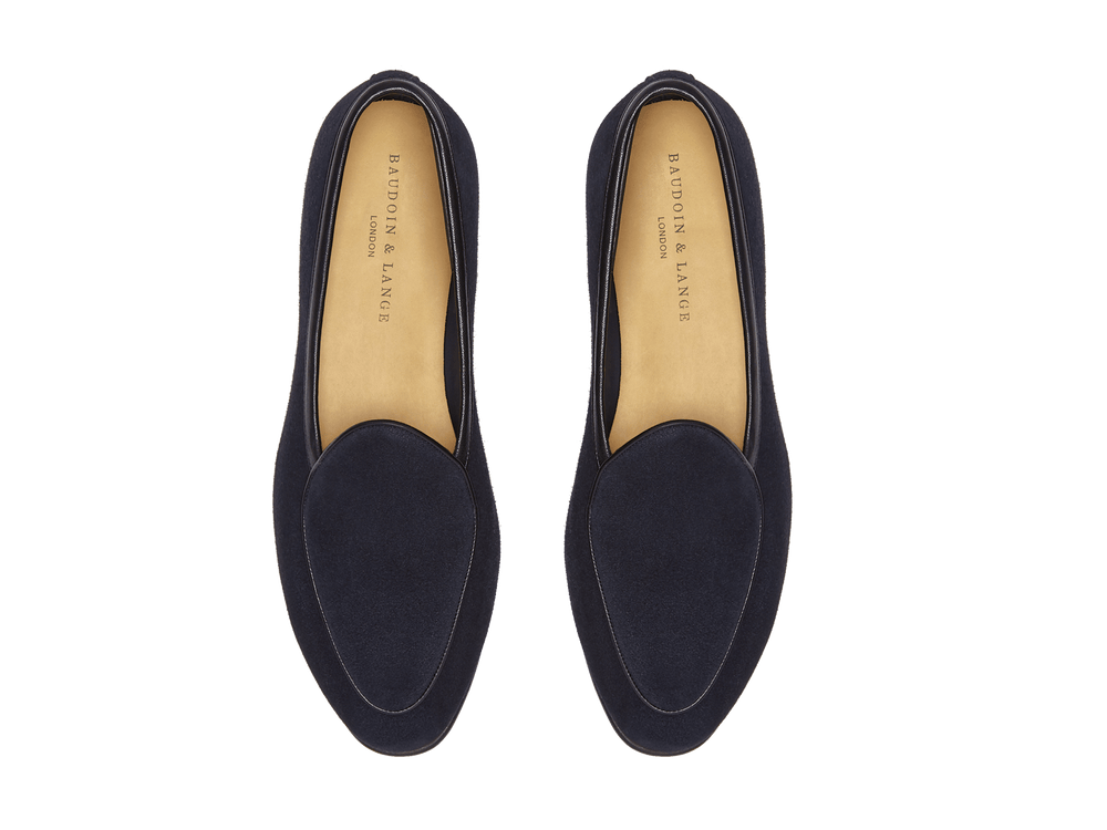 Sagan Rubber Loafers in Midnight Navy Asteria Suede