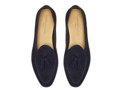 Sagan Classic Tassel Loafers in Midnight Navy Suede