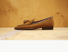 Sagan Classic Tassel Loafers in Light Brown Suede