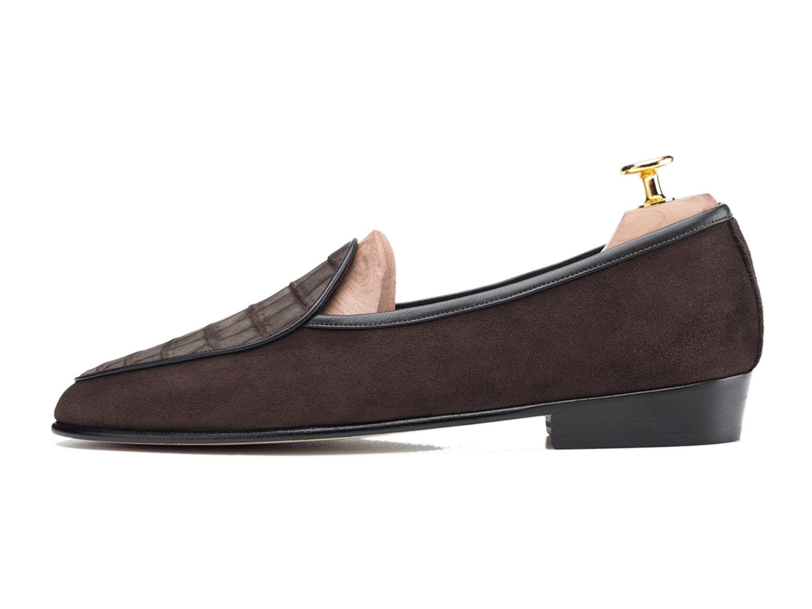 Handmade Men Shaded Grey Crocodile Dress Shoes Slip on -  Finland
