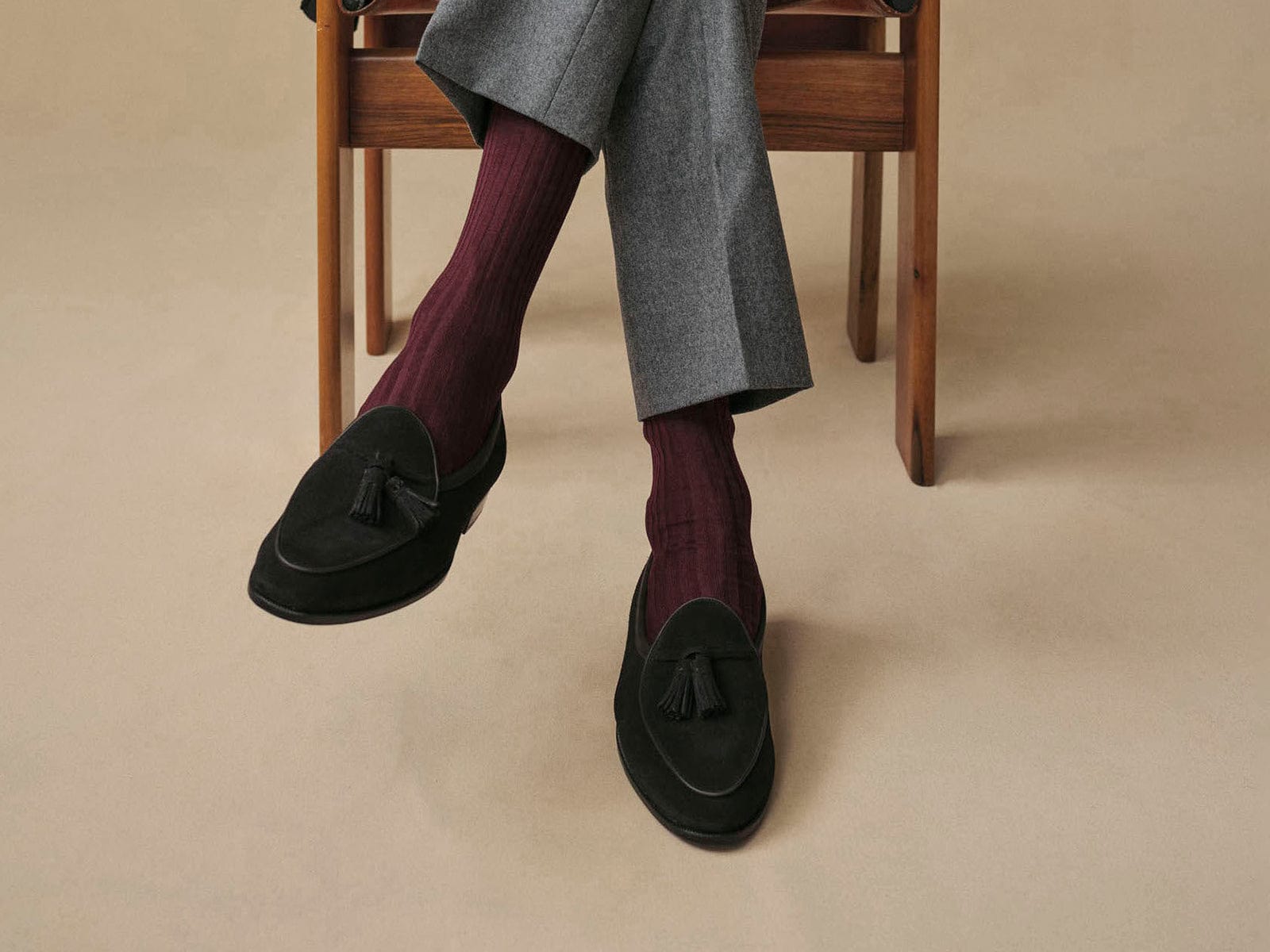 Cotton Socks in Burgundy