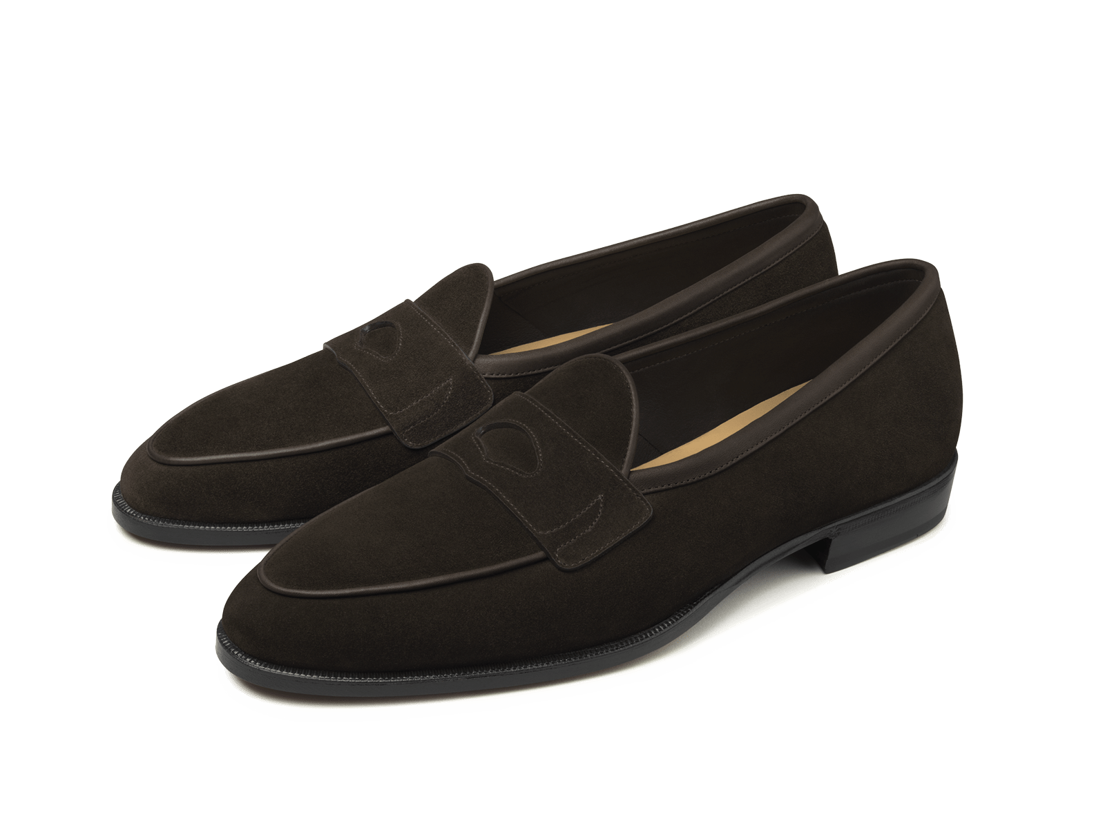 Grand Fenelon Penny Loafers in Dark Brown Noble Suede