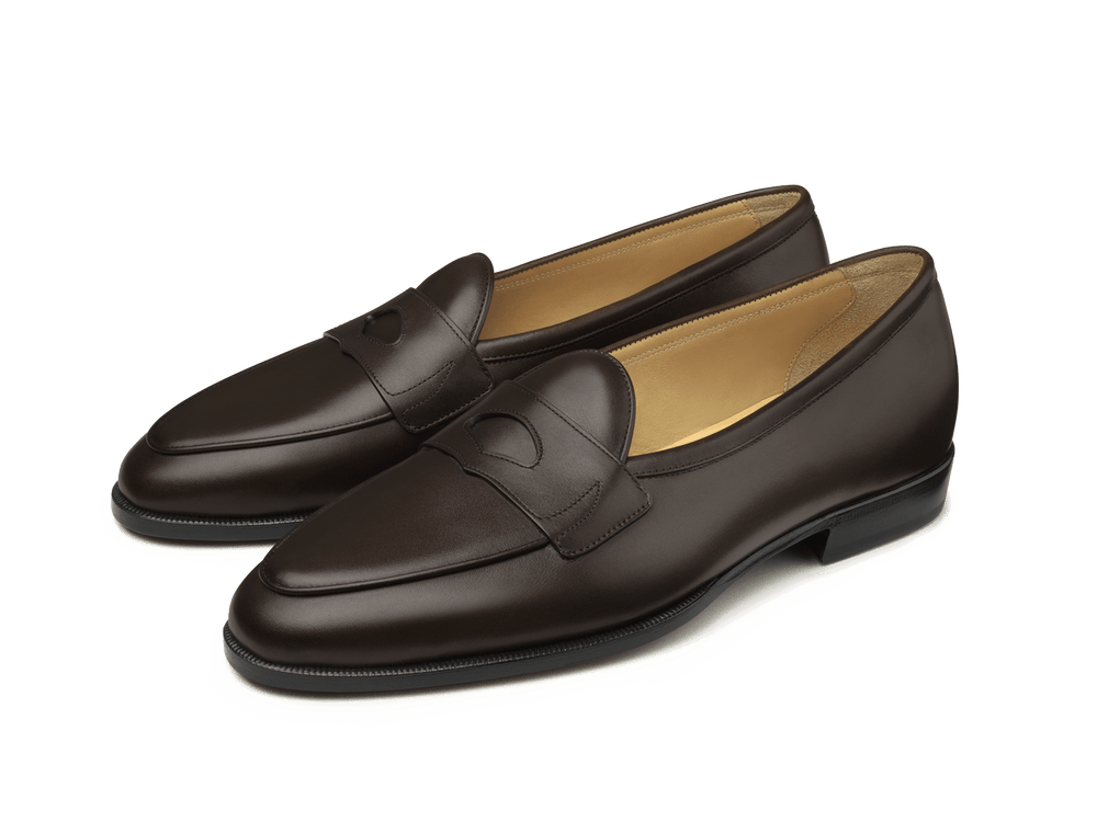 Grand Fleurus Penny Loafers in Dark Brown Noble Calf