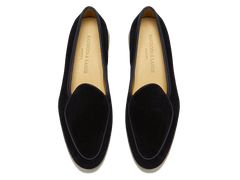 Stride Loafers in Black Glove Suede Natural Sole