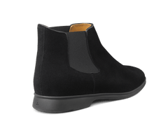Rover Boots in Black Glove Suede Dark Sole