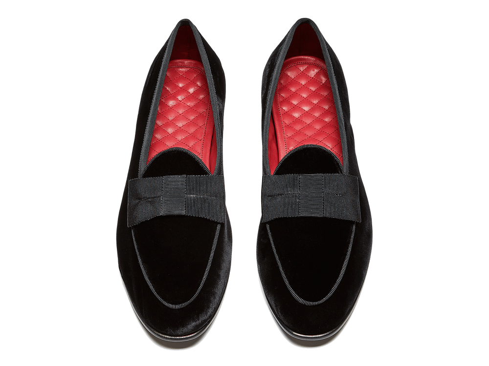 Sagan Classic Opera Bow in Black Velvet and Gros Grain (4496701063245)