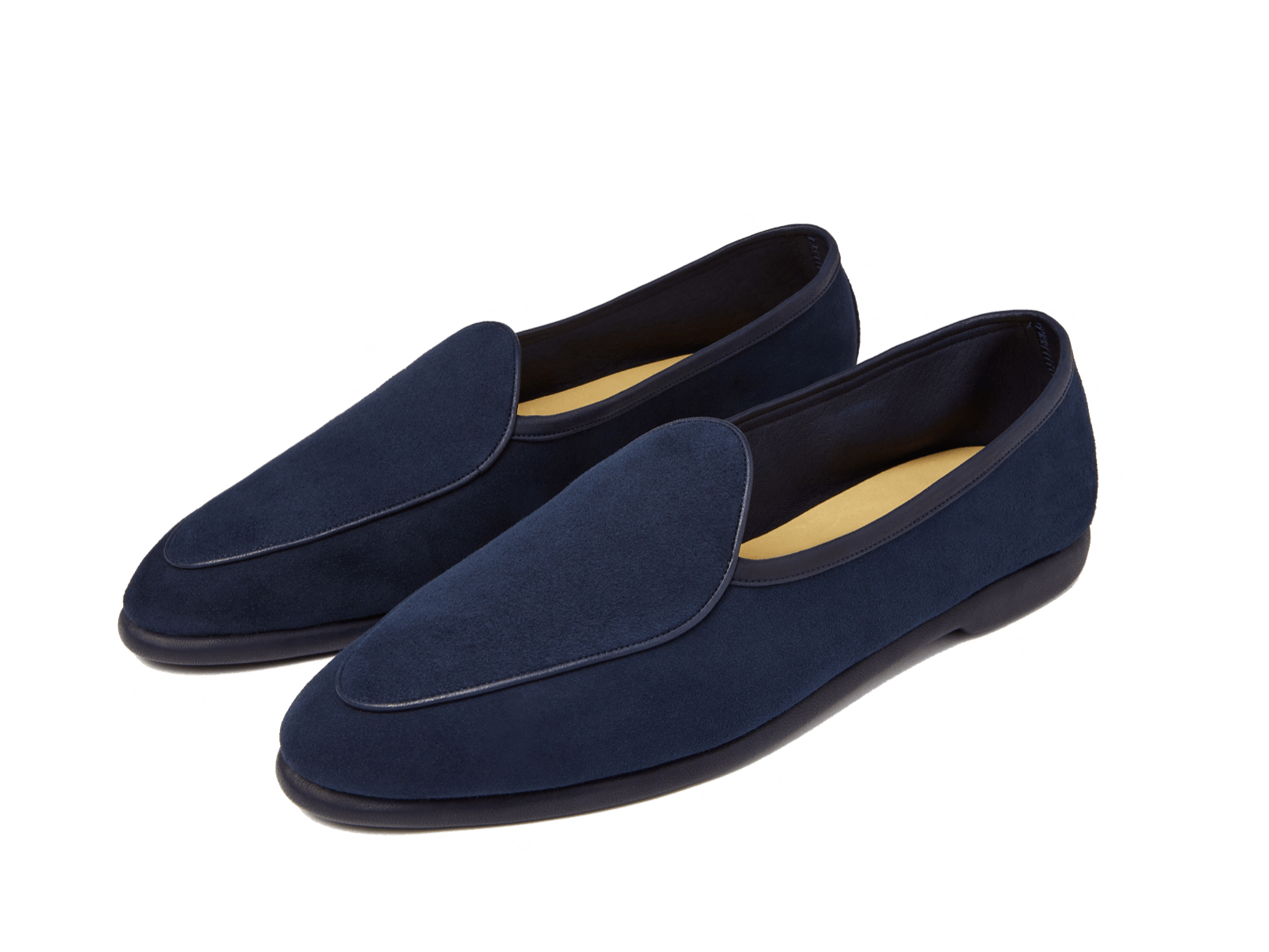 Mens Navy Suede Loafers