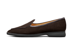Stride Loafers in Dark Brown Glove Suede Dark Sole